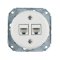 Keramická datová zásuvka RJ45 CAT6W-S,  SET, bílá, bez rámečku