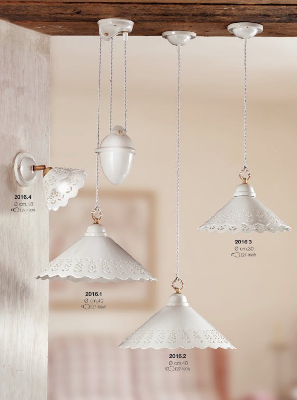 Keramické stropní svítidlo se stahováním CONO BIANCA 2016.1