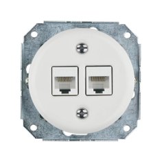 Keramická datová zásuvka RJ45 CAT5W-S  SET, bílá, bez rámečku