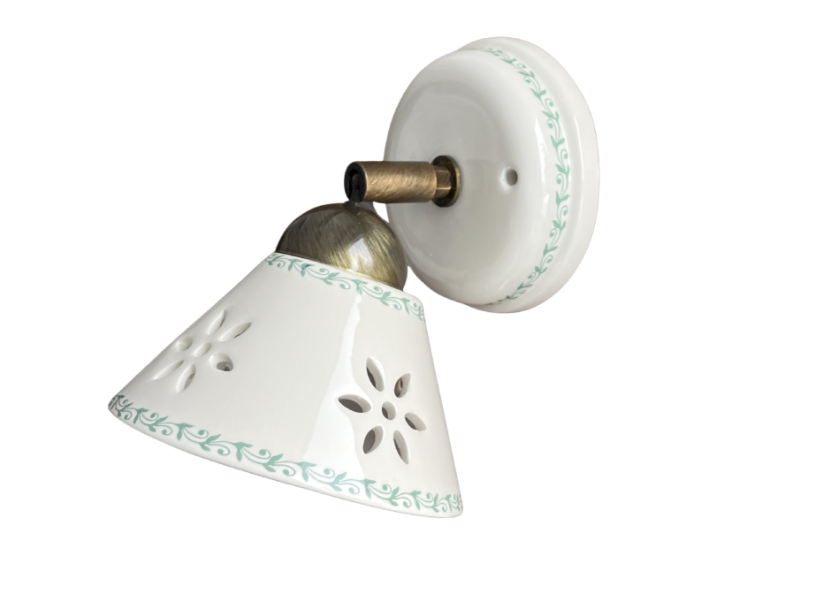 Keramická nástěnná lampa Foglie 2025.1 - ZELENÁ