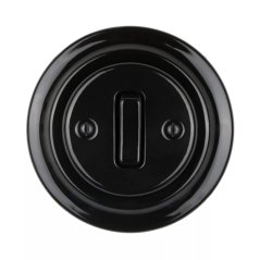 Keramický kolébkový vypínač zvonkový, černý