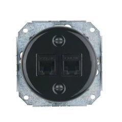 Keramická datová zásuvka RJ45 CAT5B-S  SET, černá, bez rámečku