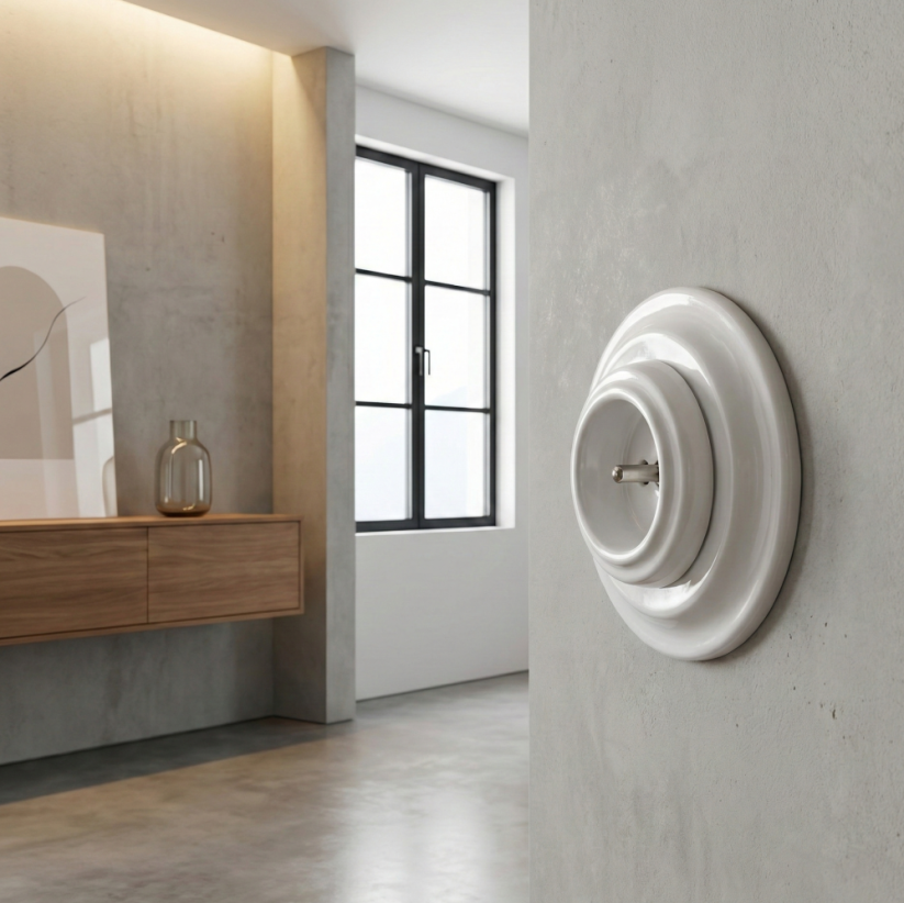 Keramická zásuvka, bílá