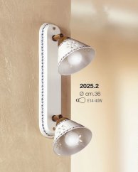 Keramické nástěnné dvojité svítidlo Foglie 2025.2 - MODRÉ