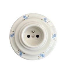 Keramická malovaná zásuvka, motiv pomněnky