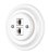 Keramická datová zásuvka RJ45 CAT5W, SET, bílá, s rámečkem