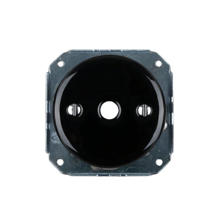 Keramická záslepka - s otvorem/ bez rámečku, černá