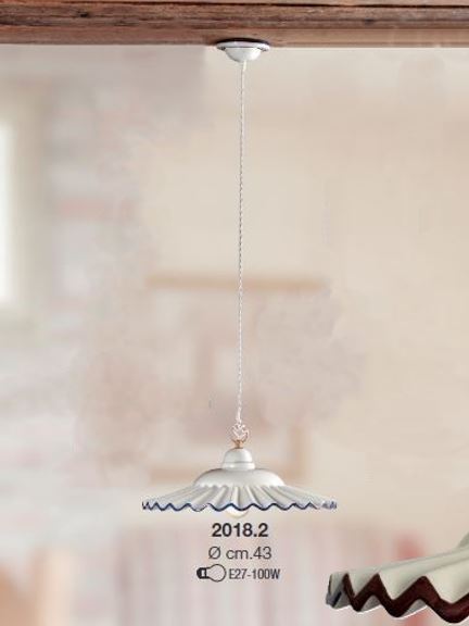 Vidiecky keramický  luster Plisse 2018.2, HNEDÝ