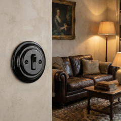 Keramický kolébkový vypínač, č. 1, černý