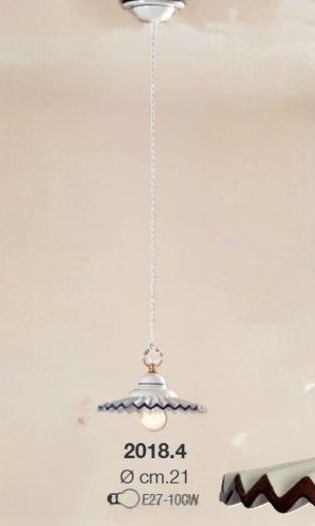 Vidiecky keramický luster Plisse 2018.4, HNEDÝ